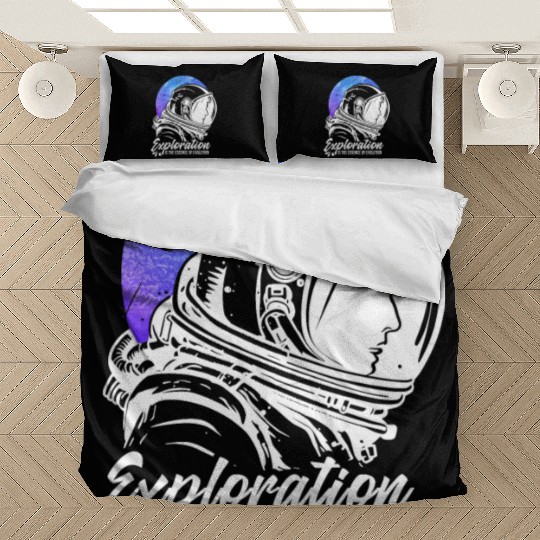 Amusing Explorations Of Cheerful Astronauts Quote Bedding Sets
