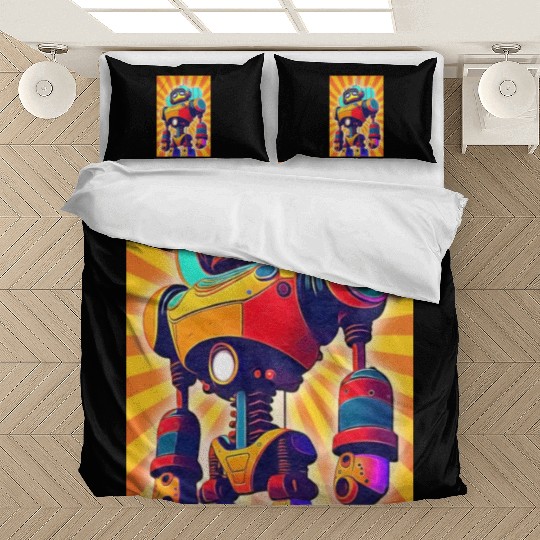 super hero cartoon iron man robot Bedding Sets