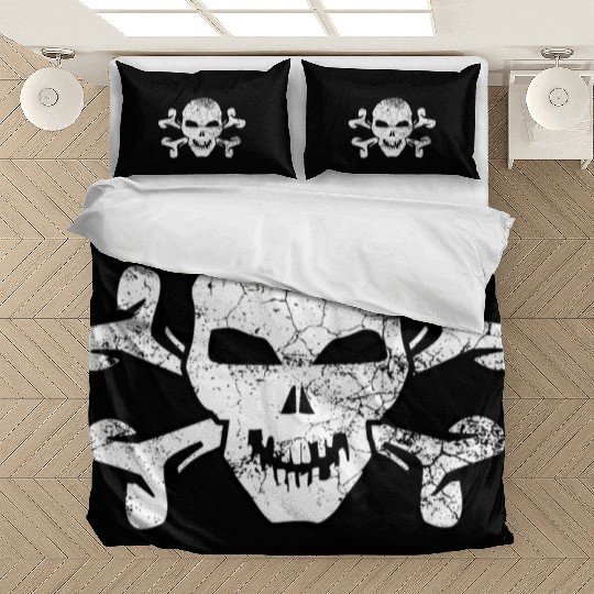Cracked Skull And Crossbones Bedding Sets