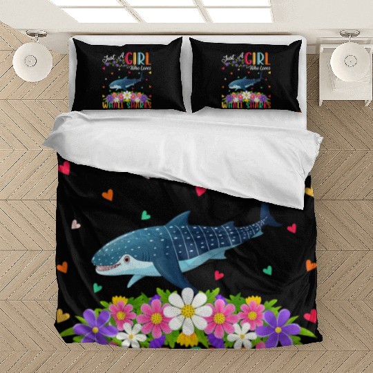 Whale Shark Fish Lover Just A Girl Who Loves Whale Bedding Sets