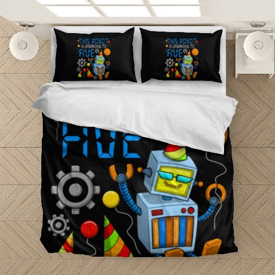 Robot Birthday Outfit Boy 5th Robot Birthday Party Bedding Sets