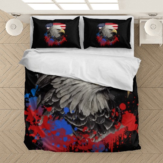 Bald Eagle Patriotic American Bird US Flag Bedding Sets