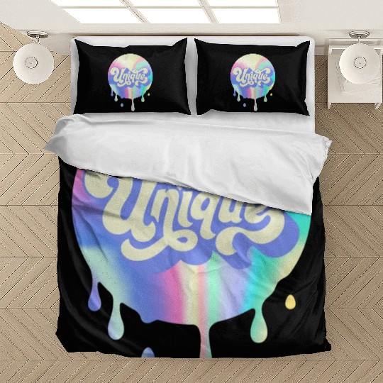 Unique Retro Bedding Sets | 90s Bedding Sets |Wavy Font Bedding Sets