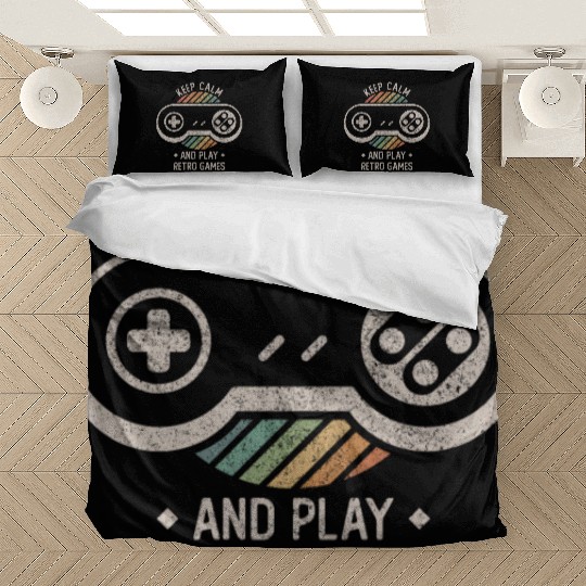 Retro Gaming Keep Calm Spruch Games Nerd Geek Bedding Sets