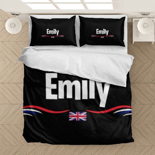 UK Flag Emily England Girl British Birthday Name Bedding Sets