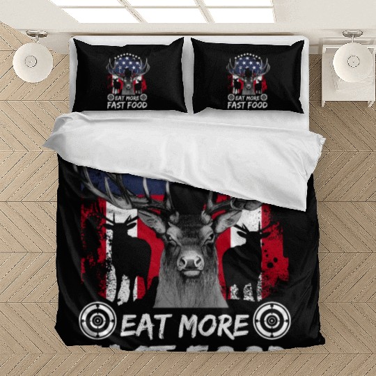 Deer Hunting Fast Food Pun Patriotic Whitetail Dee Bedding Sets
