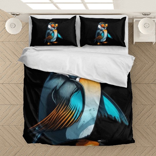 Cool Winter Penguin with orange sunglasses Bedding Sets