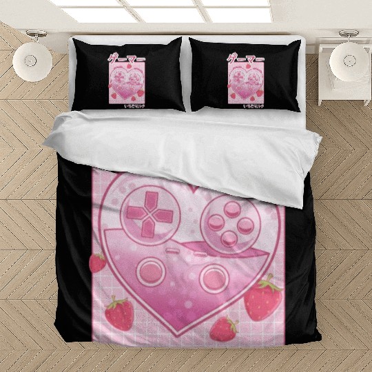Video Gamer Japanese Kawaii Strawberry Milk Anime Bedding Sets