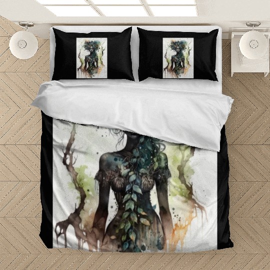 Black Nature Goddess - African American, Woodland Bedding Sets