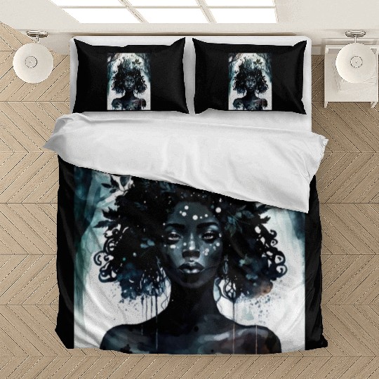 Black Nature Goddess - African American, Woodland Bedding Sets