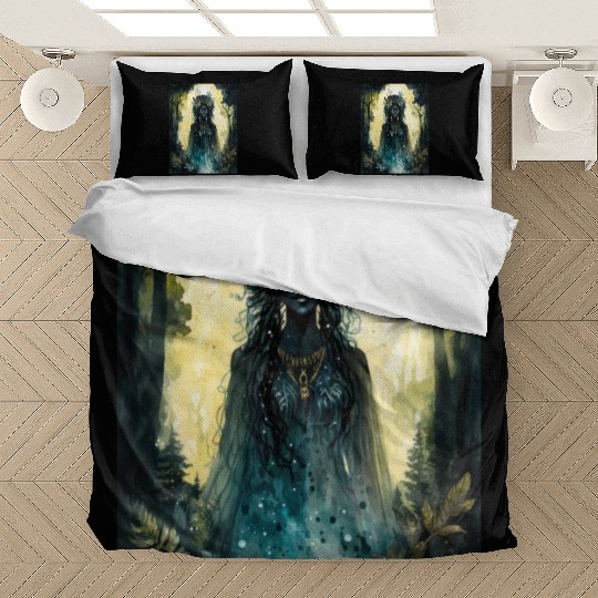 Black Nature Goddess - African American, Woodland Bedding Sets