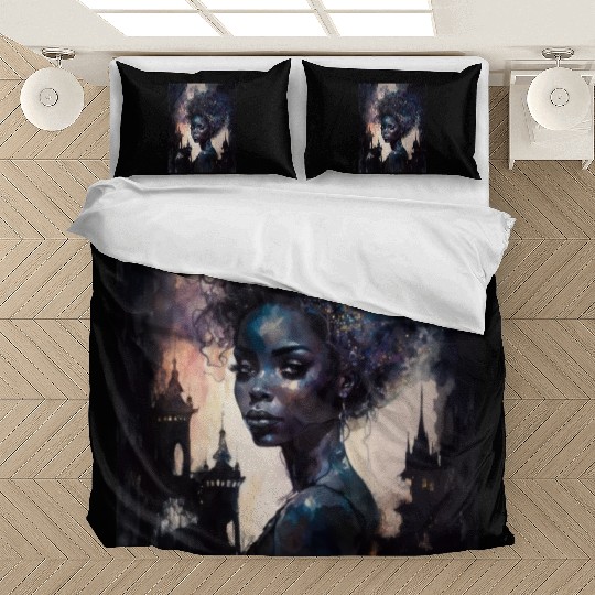 Black Nature Goddess - African American, Woodland Bedding Sets