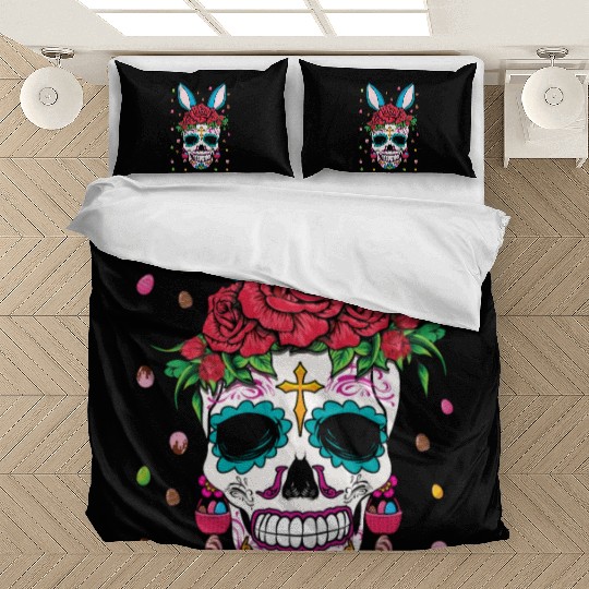 Happy Easter Sunday Dia De Los Muertos Bedding Sets