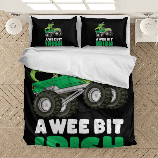 St Patricks Day A Wee Bit Irish T-Rex Truck Bedding Sets