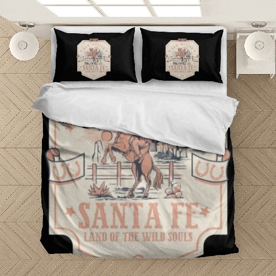 santa fe new mexico wild west town Bedding Sets