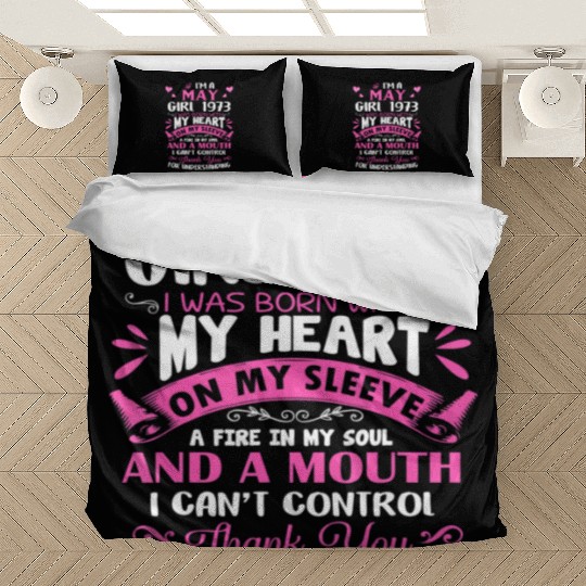 I m A May Girl 1973 50th Birthday Bedding Sets