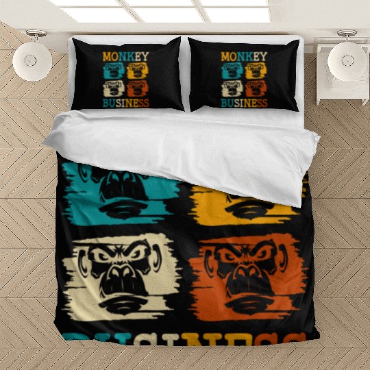 Banana Chimpanzee Colorful Hairy Bedding Sets