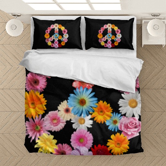 Peace Love Flowers Cool Floral Lover Gardening Pun Bedding Sets