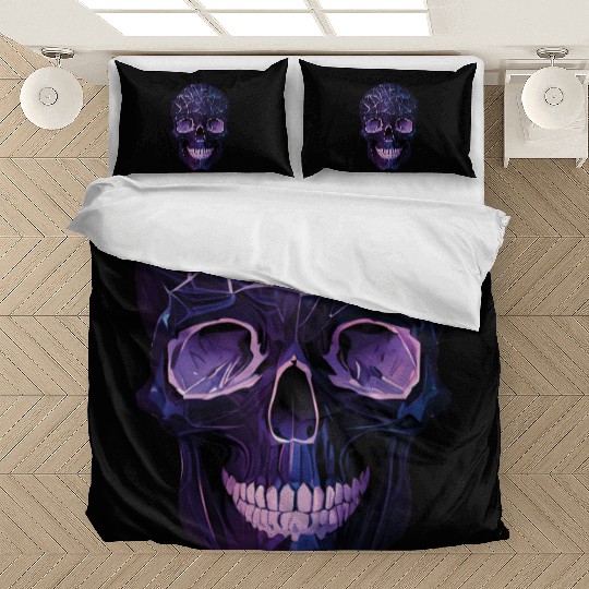 Purple Violet Geometric Design Skull Bedding Sets