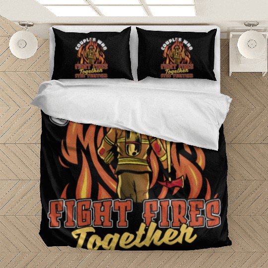 Firefighter Thin Red Line Couple Bedding Sets