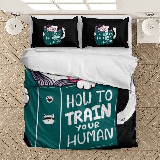 How To Train Your Human Funny Cat with Sunglasses Bedding Sets