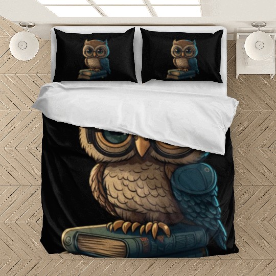 Reading Owl And Books Bedding Sets