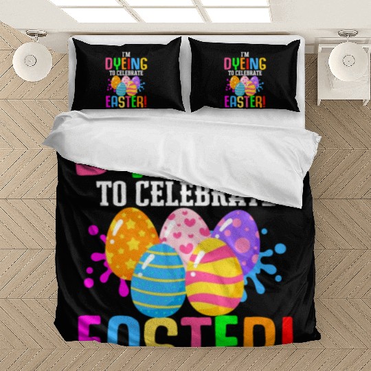 Easter Colorful Egg Dye Rabbit Egg Hunt Bedding Sets