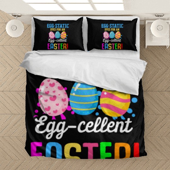 Easter Colorful Egg Dye Rabbit Egg Hunt Bedding Sets
