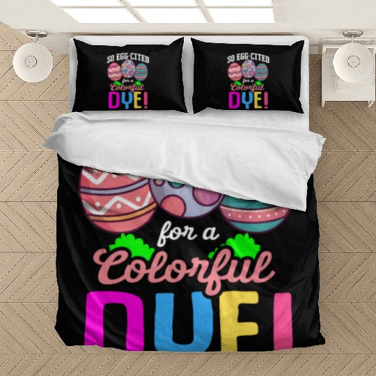 Easter Colorful Egg Dye Rabbit Egg Hunt Bedding Sets
