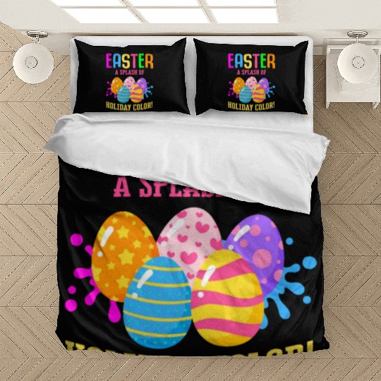 Easter Colorful Egg Dye Rabbit Egg Hunt Bedding Sets