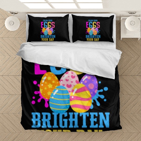 Easter Colorful Egg Dye Rabbit Egg Hunt Bedding Sets