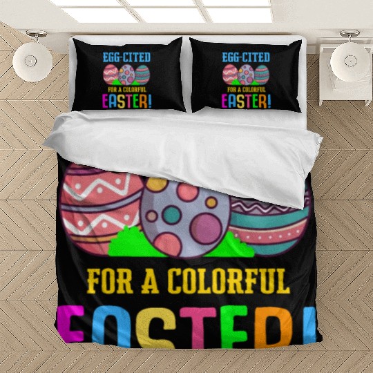 Easter Colorful Egg Dye Rabbit Egg Hunt Bedding Sets