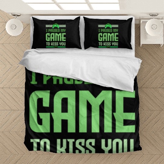 I Paused My Game To Kiss You Irish Retro Gamer Bedding Sets