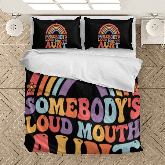 Somebody’s Loud Mouth Aunt Retro Groovy Auntie Bedding Sets