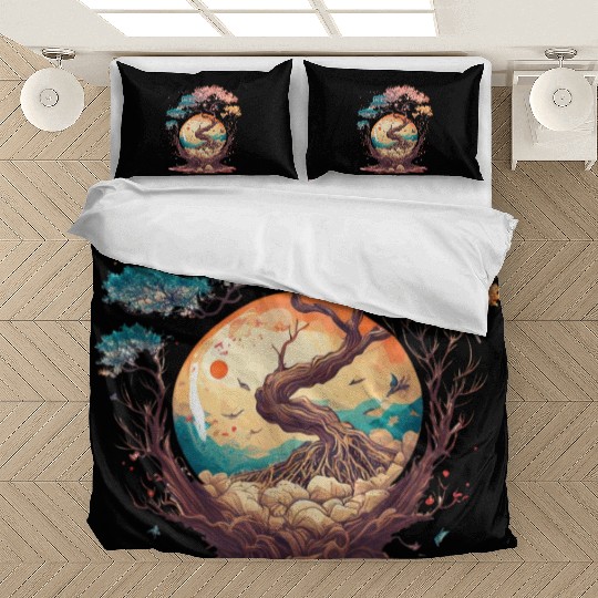 Japanese tree of life cherry blossom flowers Japan Bedding Sets