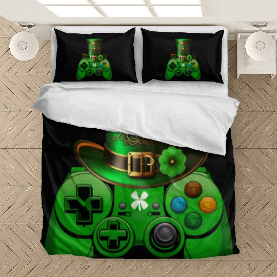 St Patricks Day Video Game Bedding Sets | Gamer Leprechau