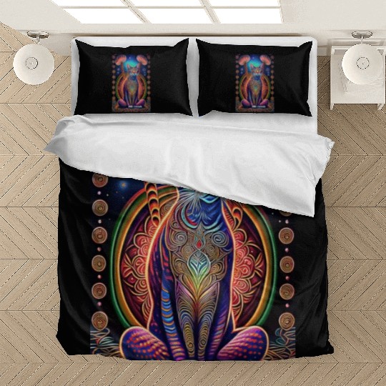 stylized art cat Magic meditating pose-cat lover Bedding Sets