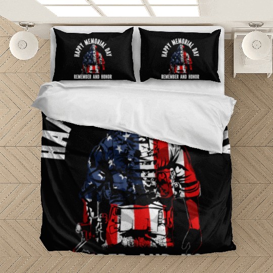 Patriotic Veteran USA Flag American Memorial Day Bedding Sets