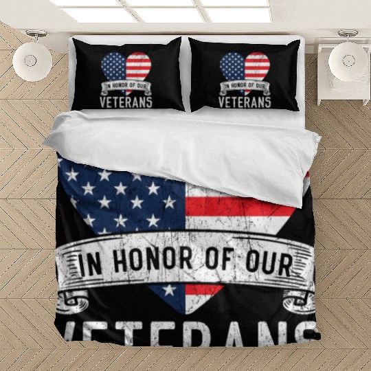 Patriotic Veteran USA Flag American Memorial Day Bedding Sets