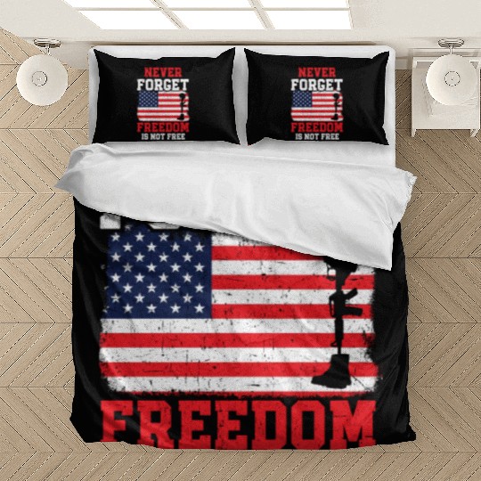 Never Forget Freedom Is Not Free USA Memorial Day Bedding Sets