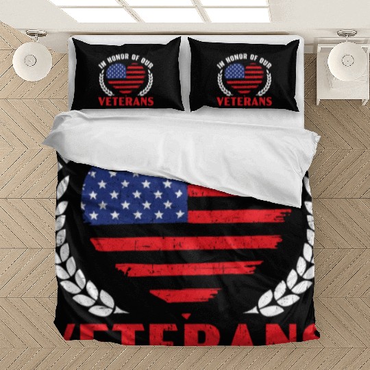 Patriotic Veteran USA Flag American Memorial Day Bedding Sets