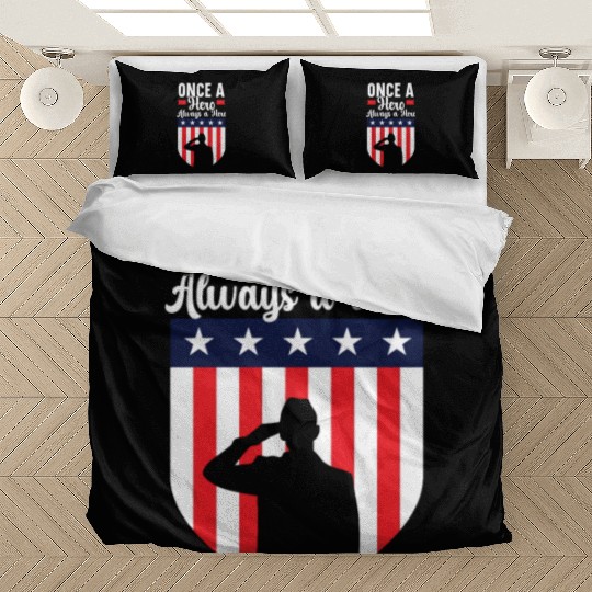 Once A Hero Always A Hero USA Flag Memorial Day Bedding Sets