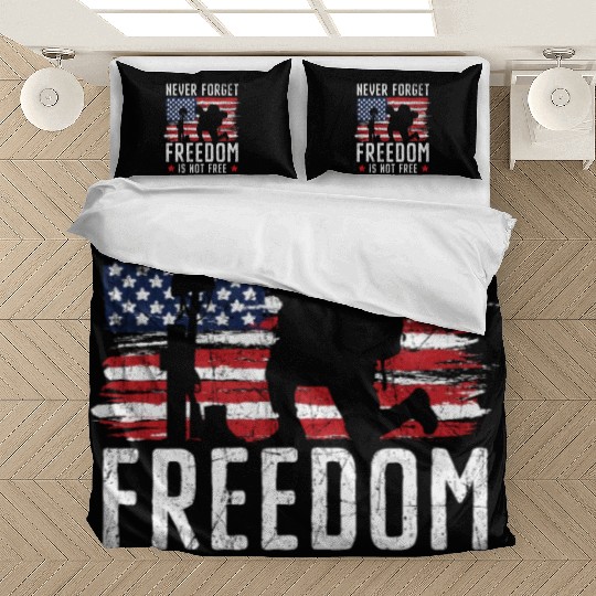 Never Forget Freedom Is Not Free USA Memorial Day Bedding Sets