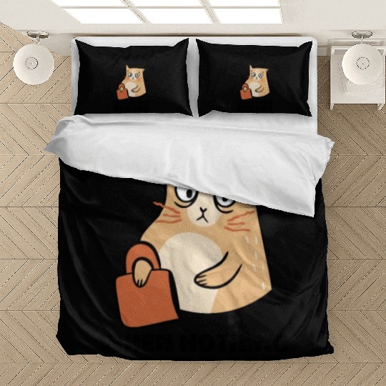 Mean Cat Drawing Line Art Cat Owner Pet Cat Bedding Sets