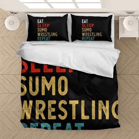 Eat Sleep Sumo Wrestling Repeat Funny Player Idea Bedding Sets