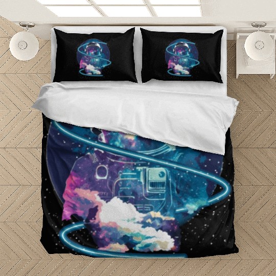 Galaxy Astronaut Full Moon Astronomy Space Science Bedding Sets