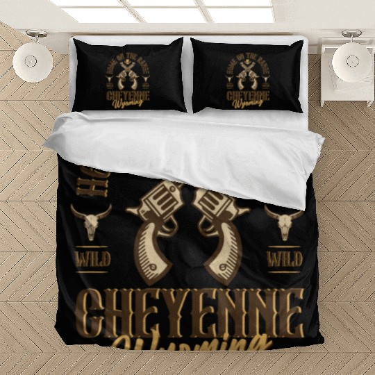 Cheyenne Wyoming wild west town Bedding Sets