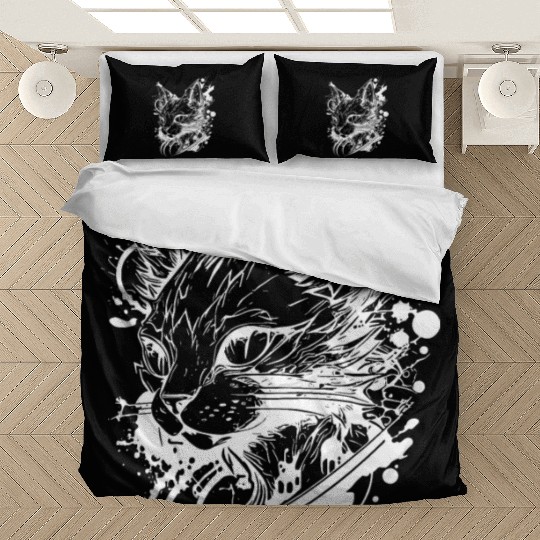Space Cat In Vintage Tattoo Style Bedding Sets