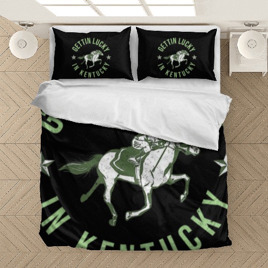 Funny Derby Vintage Getting Lucky In Kentucky Hor Bedding Sets