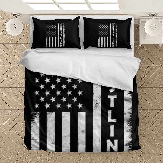 Wrestling Vintage Usa Flag Wrestling Bedding Sets